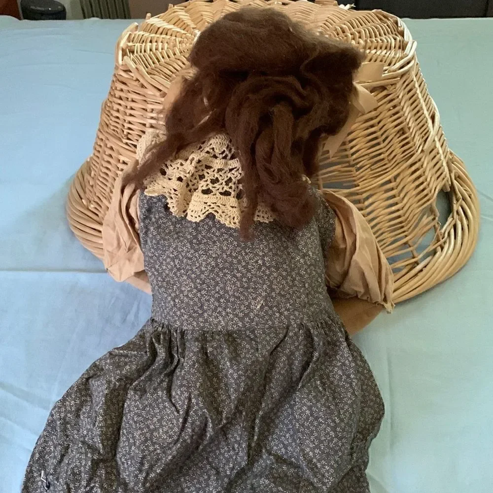 Doll Decor Folk Art Handmade 38” long Rustic Vintage Country